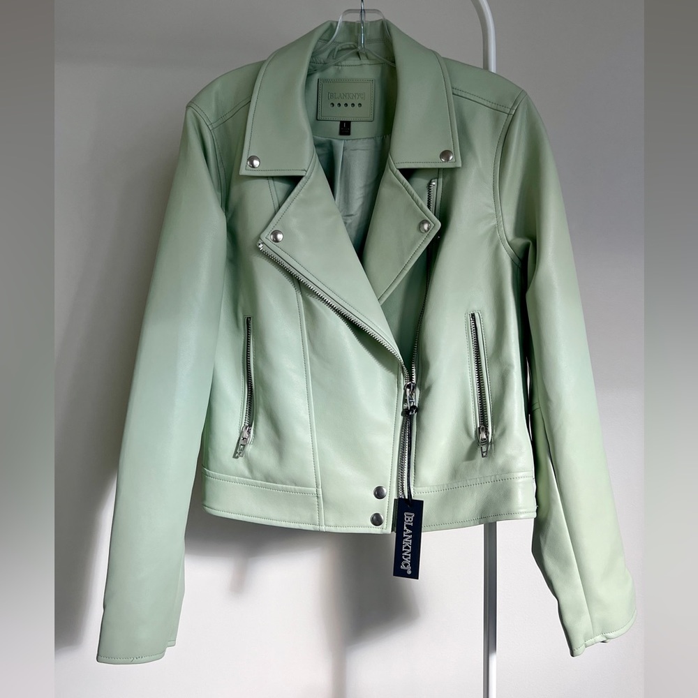 BlankNYC Leather Jacket | Green Mint | L size